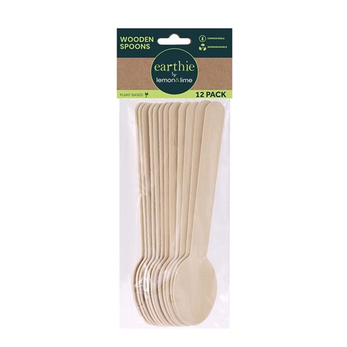 ECO WOODEN SPOONS 15.5CM 12PK