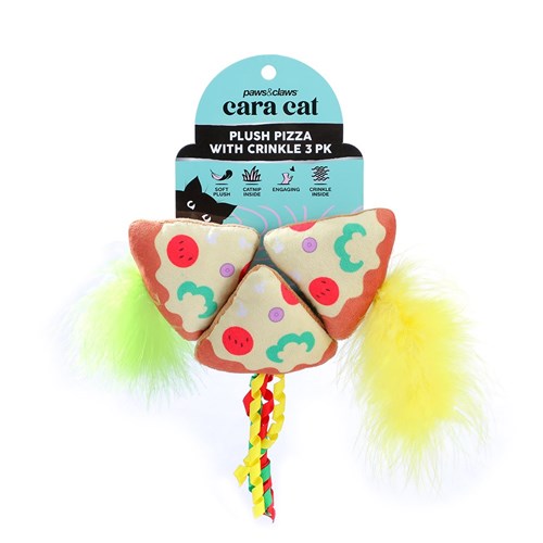 CARA CAT PLUSH PIZZA 3PK TOY