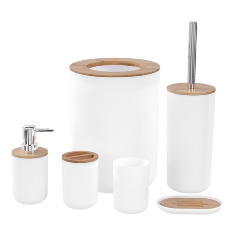 BANO BATHROOM SET 6PC WHITE