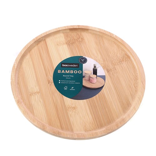 BAMBOO ROUND DISPLAY TRAY