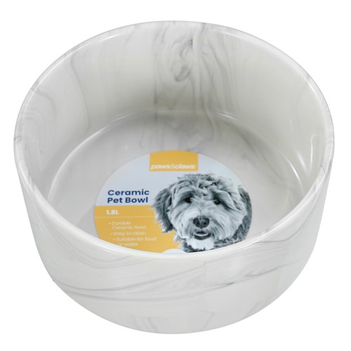 CERAMIC PET BOWL MARBLE