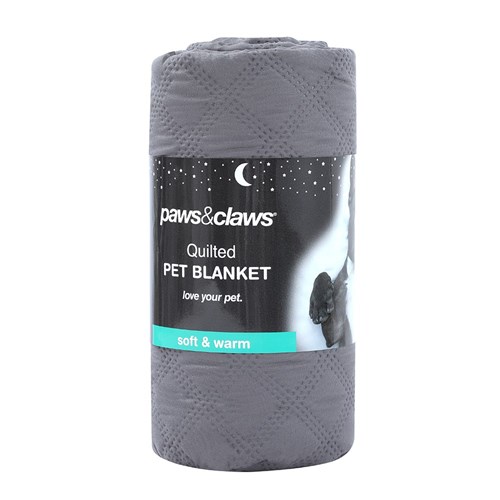 QUILTED PET BLANKET GREY