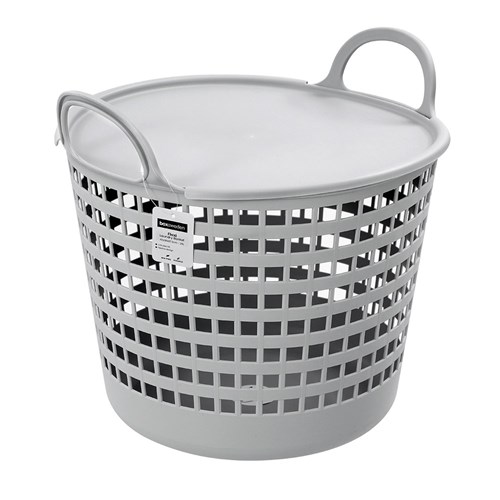 FLEXIBLE LAUNDRY BASKET LIDDED