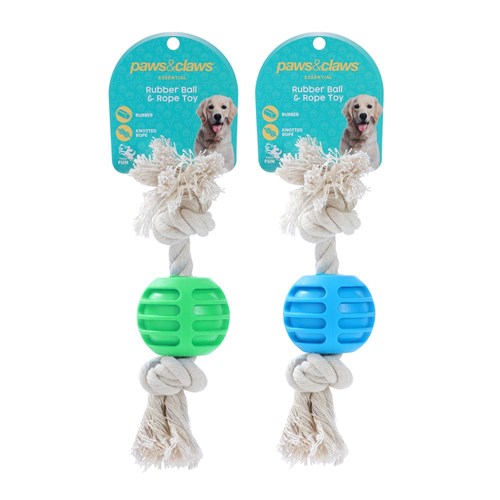 TPR BALL + ROPE PET TOY