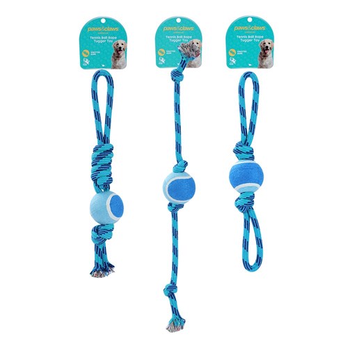 TENNIS BALL ROPE TUGGER TOY