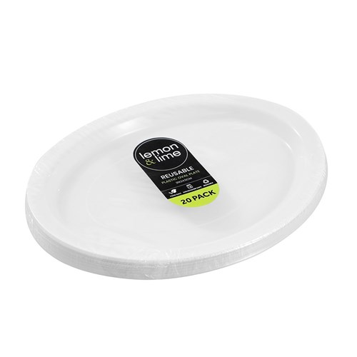 REUSABLE PLASTIC OVAL PLATE