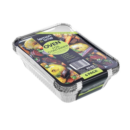 FOIL CONTAINER W/ LID 6PK