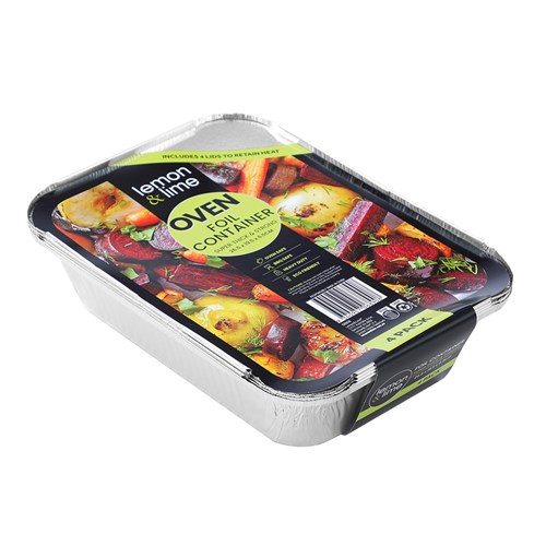 FOIL CONTAINER W/ LID 4PK