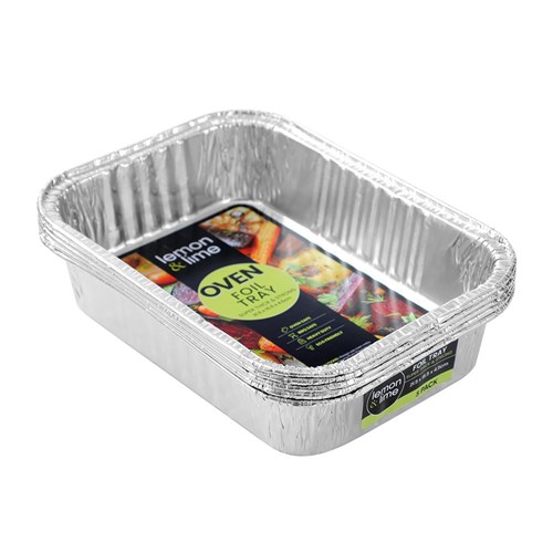 FOIL TRAY 5PK RECTANGLE