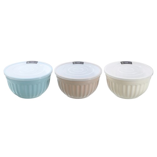 SALAD BOWL LIDDED 4.5L 3 ASSTD