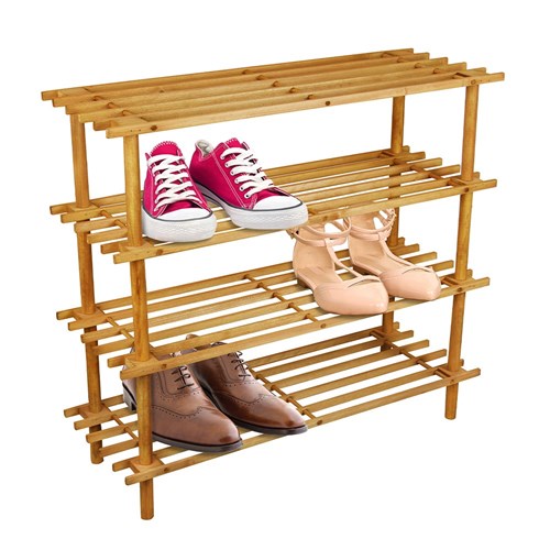 WOODEN SHOE RACK 4 TIER