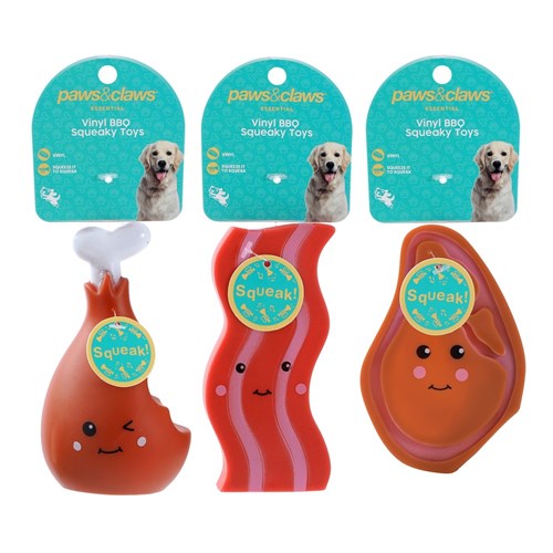 VINYL MEAT SQUEAKY TOYS IN PDQ