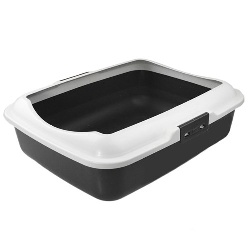 CAT LITTER TRAY WITH RIM