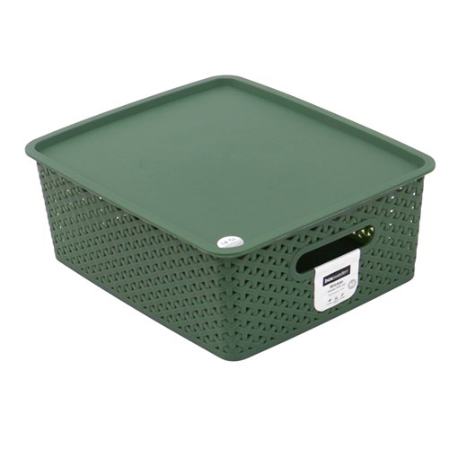 WICKER DESIGN BASKET LIDDED