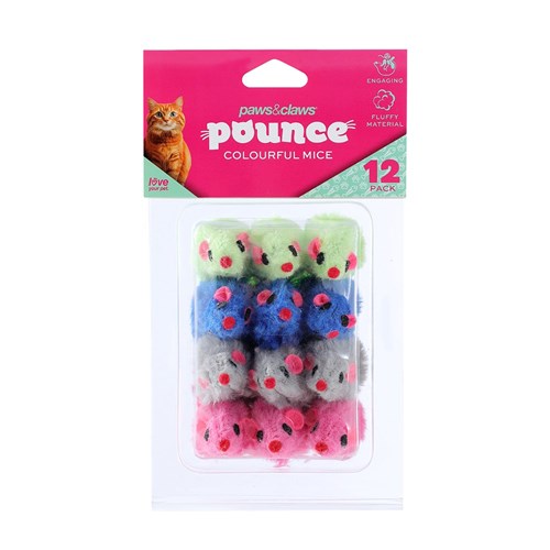 POUNCE COLOURFUL MICE 12PK