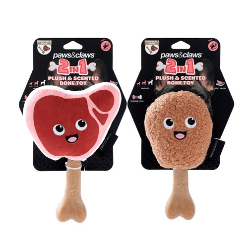 P&C 2-IN-1 DOG TOY PLUSH &