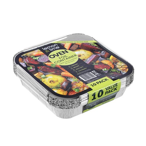 FOIL CONTAINER W/LID 10PK