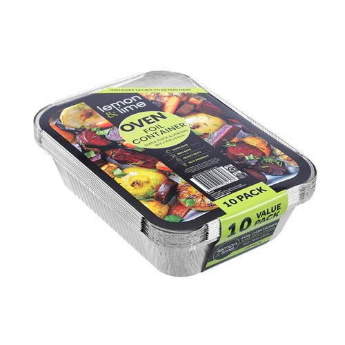 FOIL CONTAINER W/LID 10PK