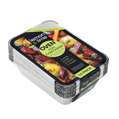 FOIL CONTAINER W/LID 15PK