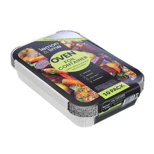 FOIL CONTAINER W/ LID 10PK