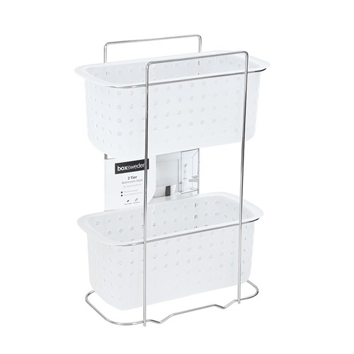 BATHROOM RACK 2 TIER FROSTED