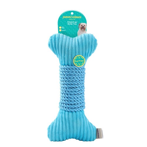 ROPED-UP PLUSH BONE AQUA