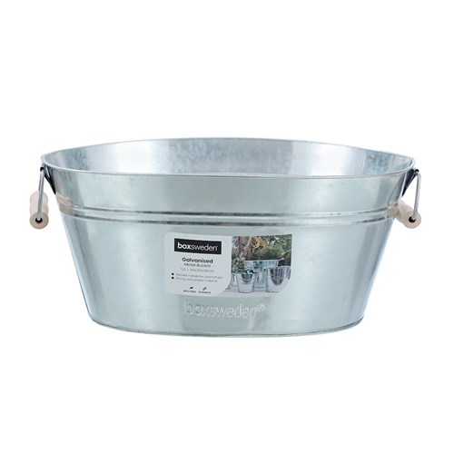 METAL OVAL BUCKET 12L WOOD