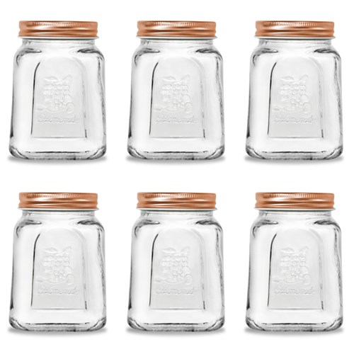 MODENA GLASS JAR 6PK SQUARE