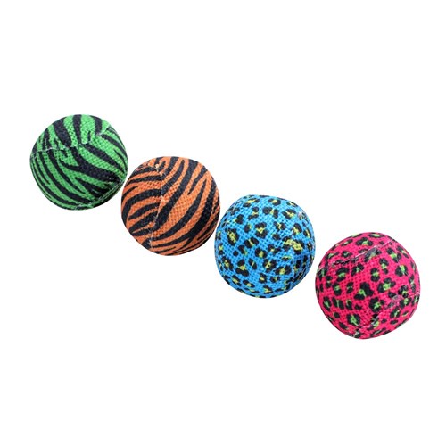 CARA CAT BURLAP BALLS 4PK
