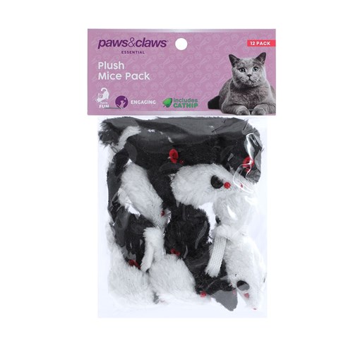 PLUSH MICE 12PK CAT TOY