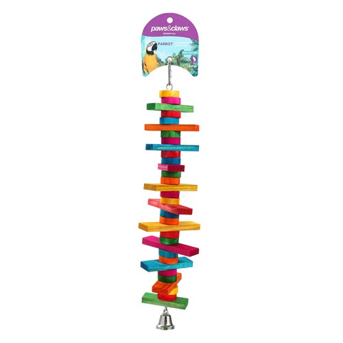 PARROT WOOD SPINNING TOY LGE