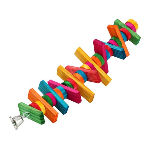 PARROT WOOD SPINNING TOY LGE