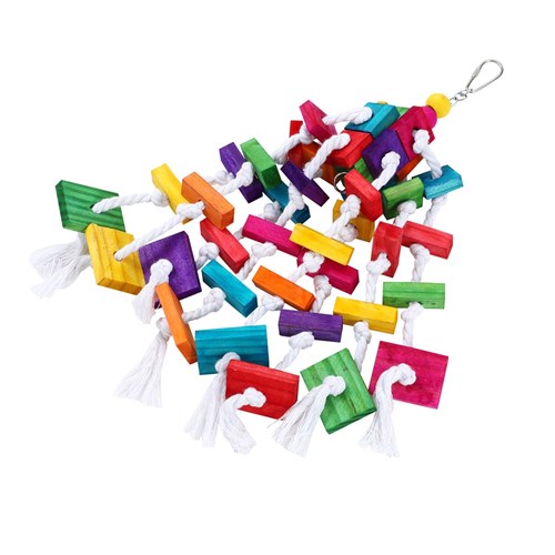 PARROT LARGE WOOD + ROPE TOY
