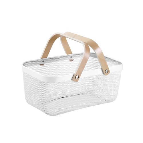 MESH BASKET WHT 40X25X17CM W/
