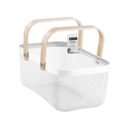 MESH BASKET WHT 40X25X17CM W/
