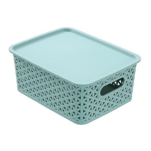 WICKER BASKET W/LID SML