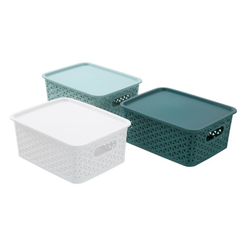 WICKER BASKET W/LID SML