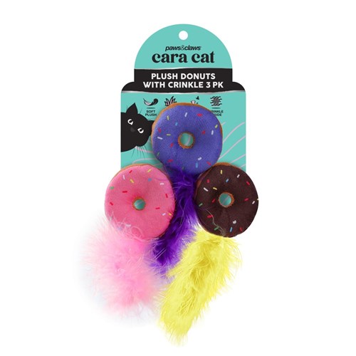 CARA CAT PLUSH DONUTS 3PK TOY