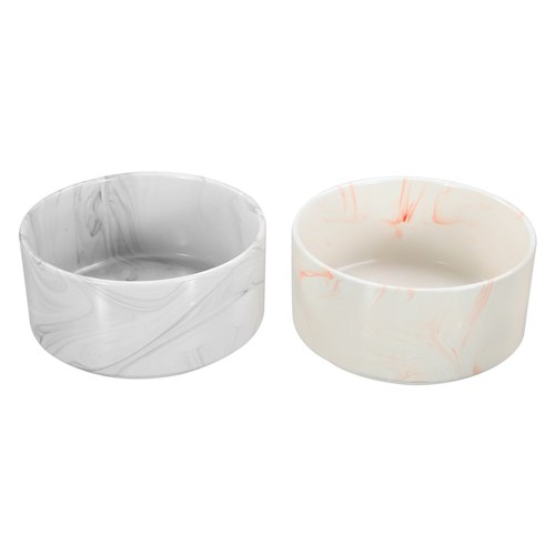 CERAMIC PET BOWL MARBLE