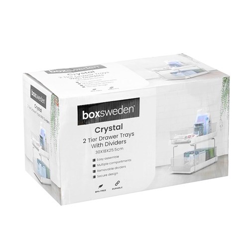 CRYSTAL 2 TIER DRAWER TRAYS