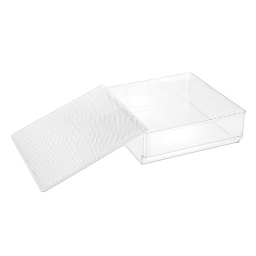 CRYSTAL FRIDGE TRAY W/LID