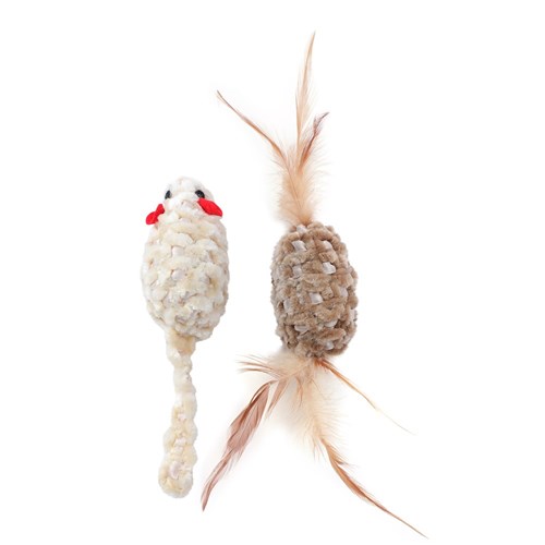 CARA CAT CHENILLE 2PK CAT TOY