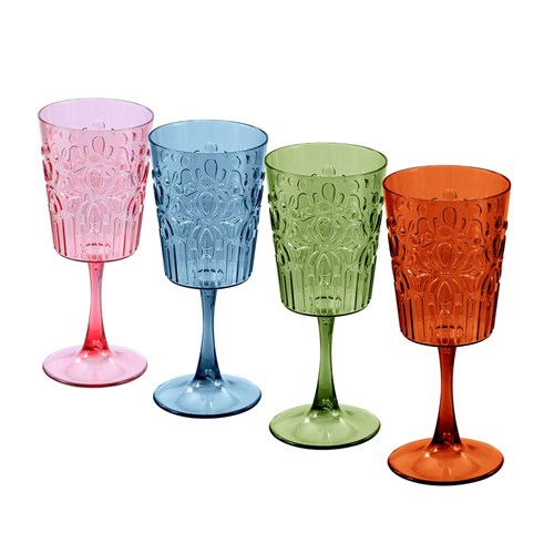 FLORAL DECO WINE GOBLET 390ML
