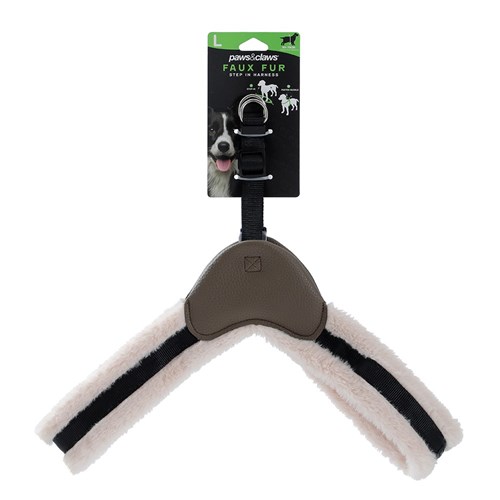 FAUX FUR & LEATHER HARNESS LRG