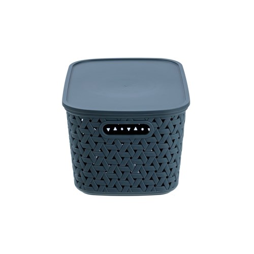 RATTAN BASKET LIDDED 7L