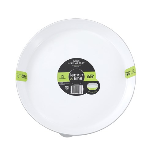 FOOD SERVING TRAY CLEAR LID