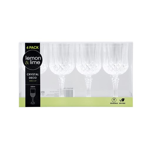 CRYSTAL DECO WINE CUP 4PK