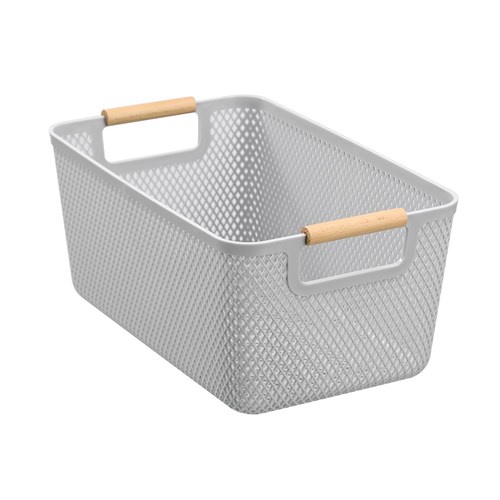 MESH PLASTIC BASKET WOOD