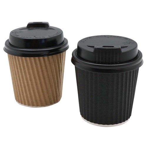 RIPPLE WALL COFFEE CUP W/LIDS