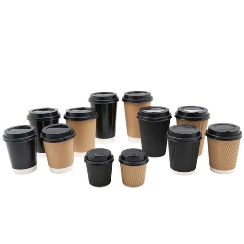 RIPPLE WALL COFFEE CUP W/LIDS